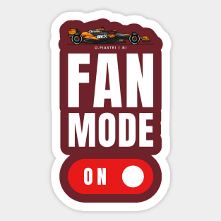 F1  Racing Fan mode on Oscar Piastri Mclaren Fan shirt Sticker